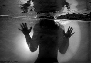 Mysterious woman in the swimmingpool. NO P.C WORK by Veronika Matějková 